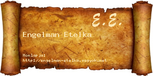 Engelman Etelka névjegykártya